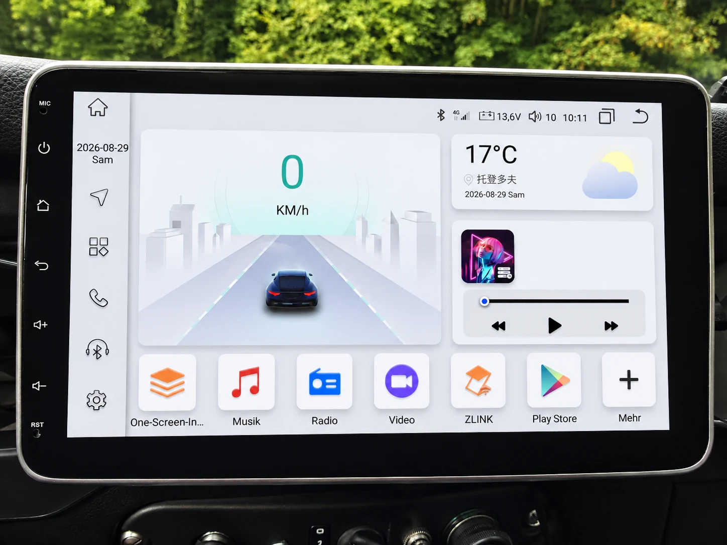 Android-Radio im Armaturenbrett meines Land Rover Defender